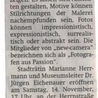 Offenbach Post Artikel vom 9ten November 2015 zur Ausstellung im Haus der Stadtgeschichte